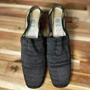 Tootsies vintage sling back knit square toe chunky block heels Sz 7.5.